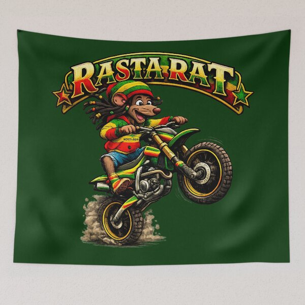 Item preview, Rasta Rat Motocross - Reggae Dirt Bike Rider designed and sold by digitalbob60.