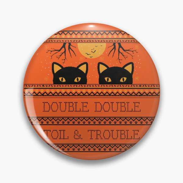 Item preview, Double Trouble Black Cat Halloween Ugly Sweater Design designed and sold by Volt Junkies.