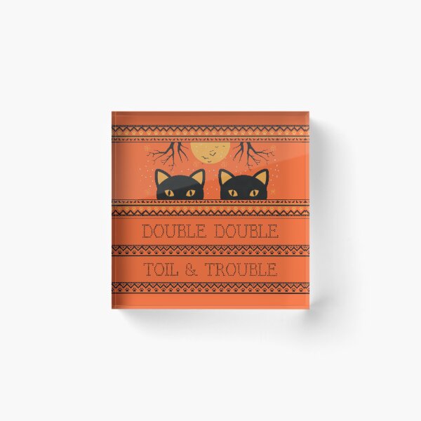 Item preview, Double Trouble Black Cat Halloween Ugly Sweater Design designed and sold by Volt Junkies.