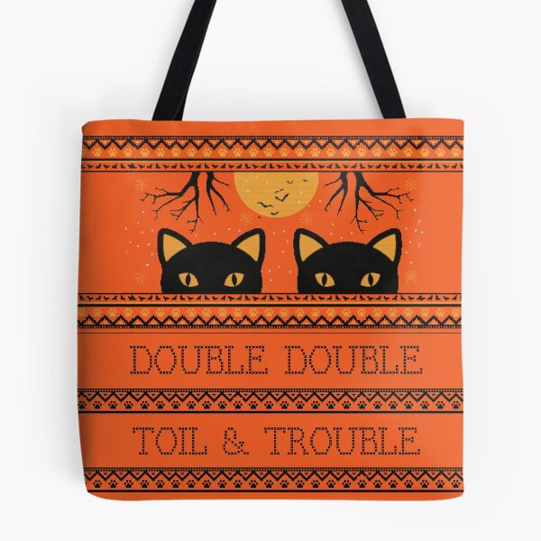 Item preview, Double Trouble Black Cat Halloween Ugly Sweater Design designed and sold by Volt Junkies.