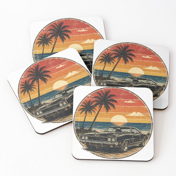 Item preview, Classic Car by the Beach Retro Sunset Americana T-Shirt designed and sold by Danny's Tees.
