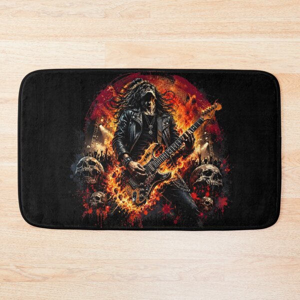 Item preview, Fire Guitar Rock Legend Heavy Metal T-Shirt designed and sold by Bizon2910.