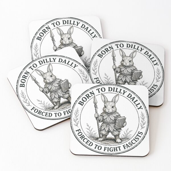 Item preview, Born to Dilly Dally Forced to Fight Fascists Rabbit designed and sold by Retro Rascals Co..