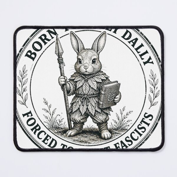 Item preview, Born to Dilly Dally Forced to Fight Fascists Rabbit designed and sold by Feral Feline.