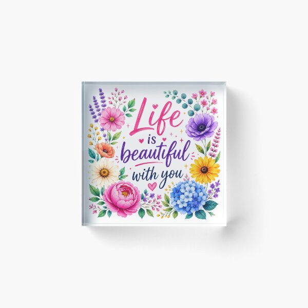 Item preview, Life Is Beautiful With You Floral Love Sticker Design designed and sold by MissDJLI.