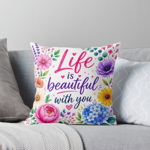 Item preview, Life Is Beautiful With You Floral Love Sticker Design designed and sold by MissDJLI.