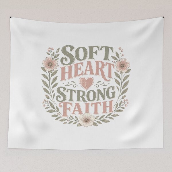 Item preview, Soft Heart Strong Faith Christian Floral Inspirational Faith Design designed and sold by SoulThread Studio.