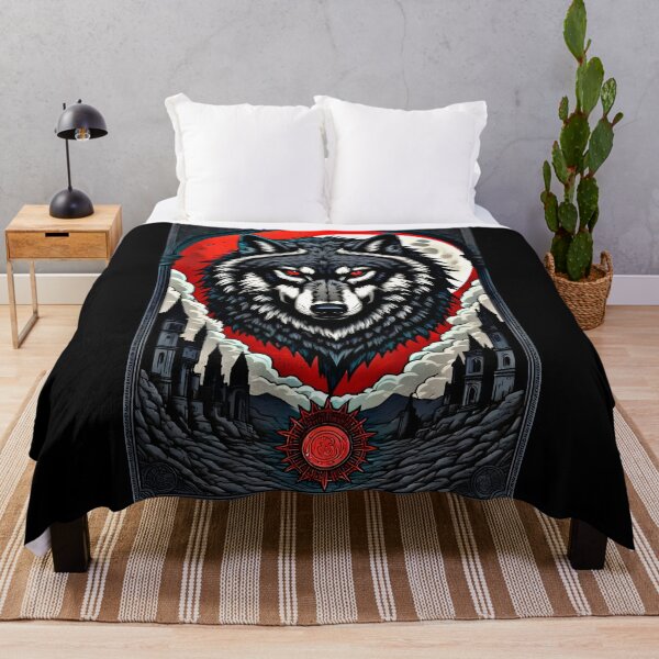Item preview, Gothic Red Moon Wolf – Dark Fantasy Castle Tarot Art designed and sold by Neer arts.