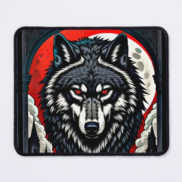Item preview, Gothic Red Moon Wolf – Dark Fantasy Castle Tarot Art designed and sold by Neer arts.
