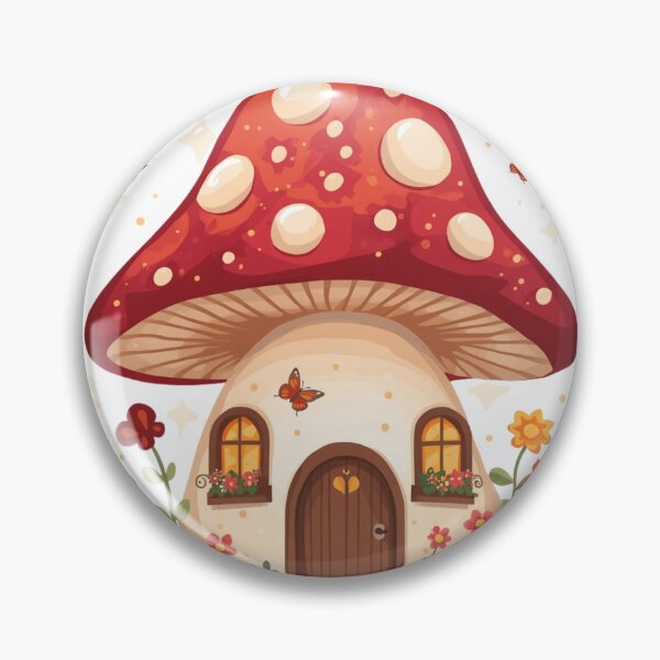 Item preview, Whimsical Red Mushroom Fairy House Fantasy Art designed and sold by redblink store.