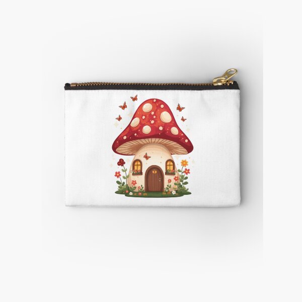 Item preview, Whimsical Red Mushroom Fairy House Fantasy Art designed and sold by redblink store.