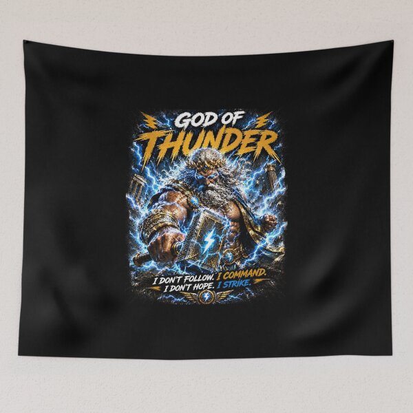 Item preview, God of Thunder Norse Lightning Warrior T-Shirt designed and sold by Bizon2910.