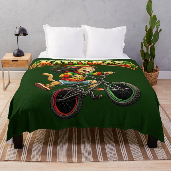 Item preview, Katty Ras Rastafarian Cat BMX Rider designed and sold by digitalbob60.