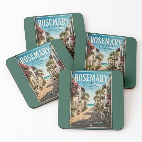 Item preview, Rosemary Beach | The Emerald Coast Vintage Travel Poster designed and sold by piketo.