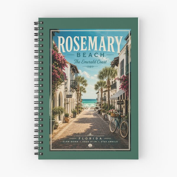 Item preview, Rosemary Beach | The Emerald Coast Vintage Travel Poster designed and sold by piketo.
