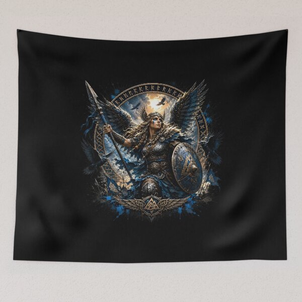 Item preview, Valkyrie Norse Shield Maiden Warrior T-Shirt designed and sold by Bizon2910.