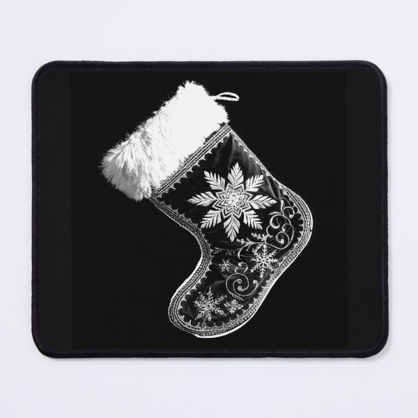 Item preview, Ornate Victorian Christmas Stocking – Black and White Snowflake Holiday Design designed and sold by inkoutninja.