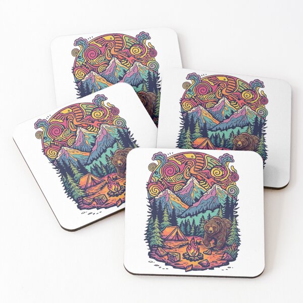 Item preview, Vibrant Campfire Spirit & Grizzly Bear designed and sold by Skyrocketz.