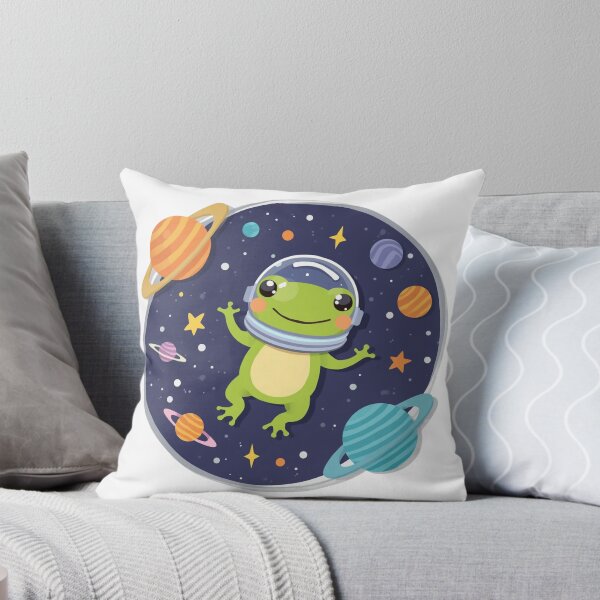 Item preview, Cute Space Frog Astronaut in Outer Space with Planets Stars Kawaii Animal Art designed and sold by redblink store.