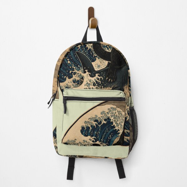 Item preview, Cat Riding Shark Japanese Style designed and sold by Retro Rascals Co..