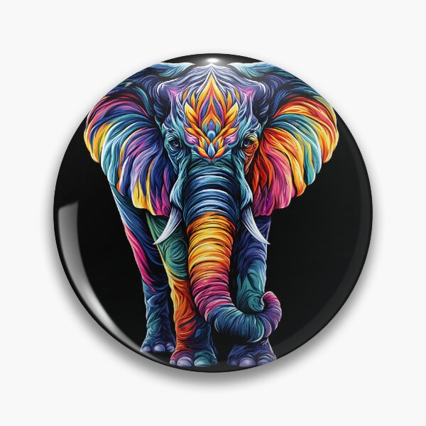 Item preview, Rainbow Geometric Elephant Colorful Wildlife Illustration designed and sold by Boddicca.
