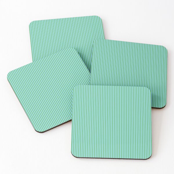 Item preview, Ultra Fine Stripe Narrow Vertical Pinstripe Pattern in Sky Blue and Green designed and sold by kierkegaard.