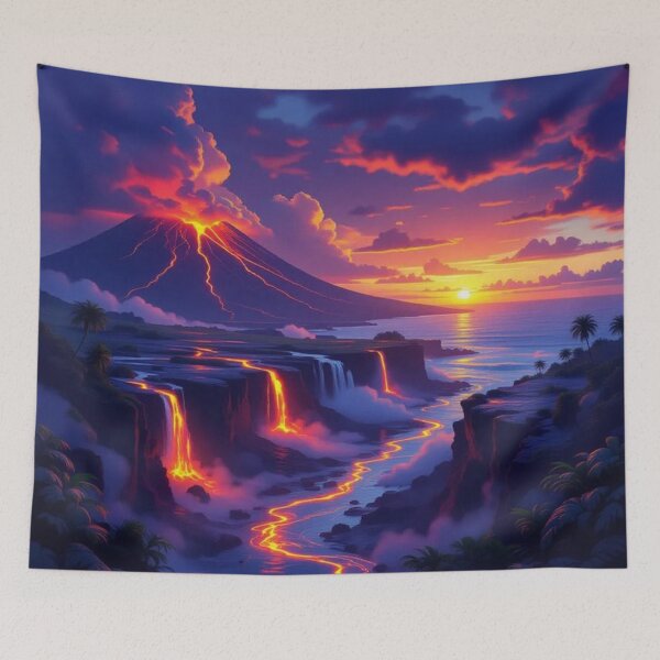 Item preview, Volcanic Island Lava Flow at Sunset designed and sold by Pioneer Spirit Market.
