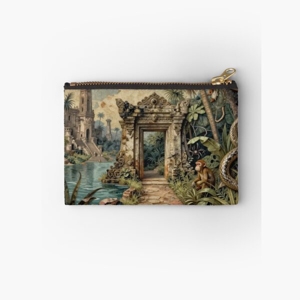Item preview, Jungle Ruins Temple with Animals Collage designed and sold by Pioneer Spirit Market.