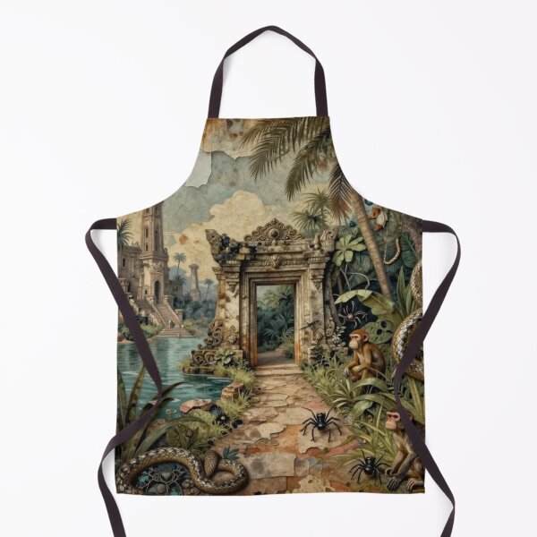Artikelvorschau, Jungle Ruins Temple with Animals Collage entworfen und verkauft von Pioneer Spirit Market.