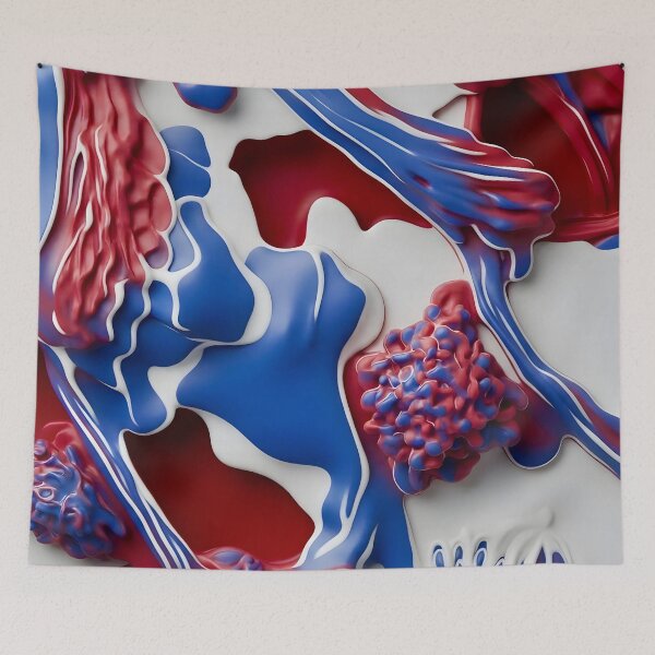 Item preview, Vibrant Blue and Red Abstraction designed and sold by Vicky Brago-Mitchell®.