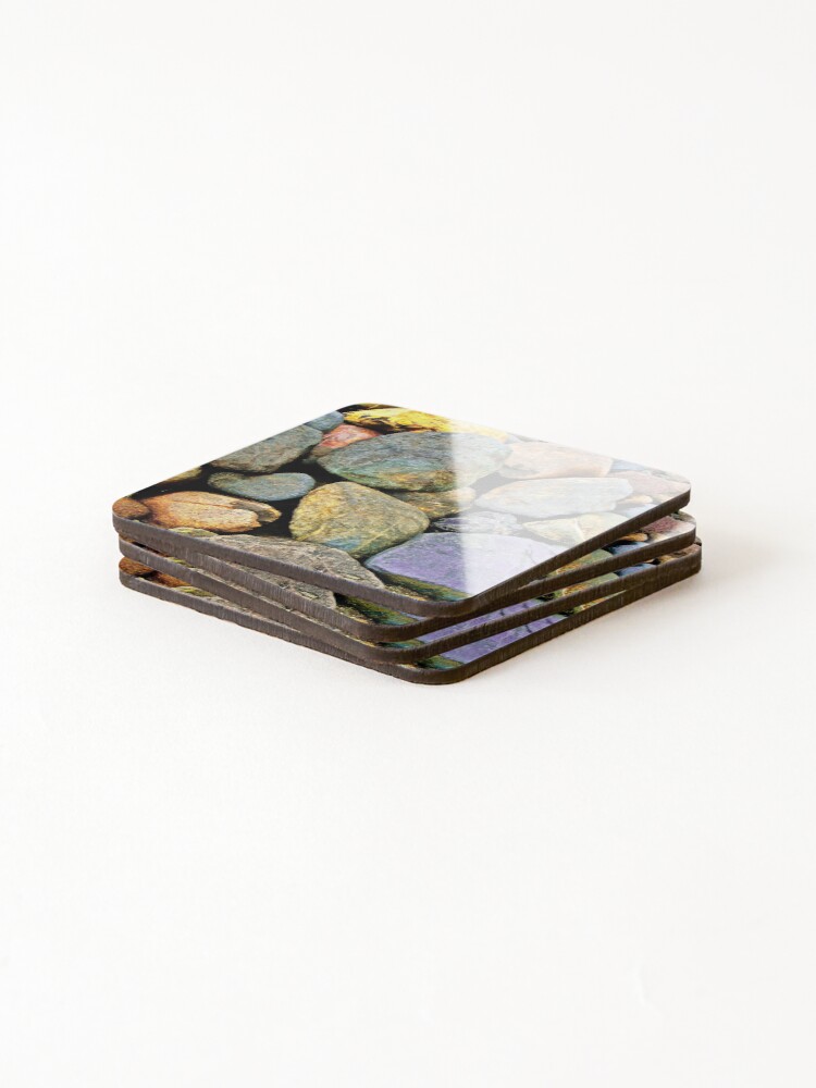 Thumbnail 4 of 5, Coasters (Set of 4), Multicolored Rocks designed and sold by artcomm.