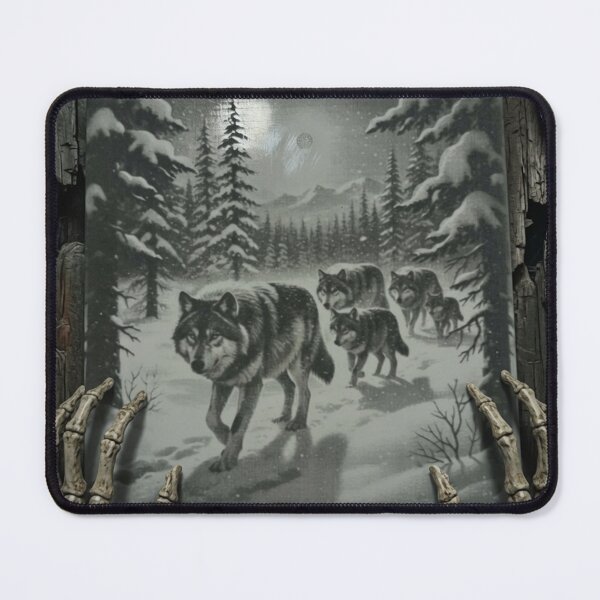 Item preview, Skeleton Hands Holding Wolf Painting designed and sold by Pioneer Spirit Market.