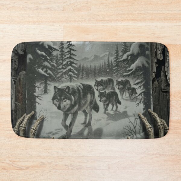 Item preview, Skeleton Hands Holding Wolf Painting designed and sold by Pioneer Spirit Market.