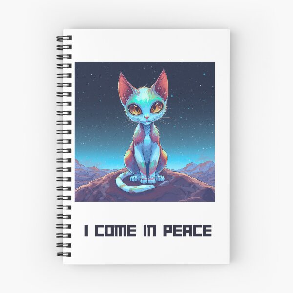 Item preview, I Come In Peace Space Alien Cat designed and sold by Good Day Design.