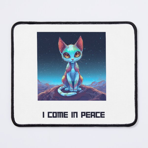 Item preview, I Come In Peace Space Alien Cat designed and sold by Good Day Design.