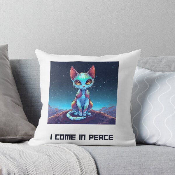 Item preview, I Come In Peace Space Alien Cat designed and sold by Good Day Design.