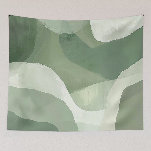 Item preview, Abstract Painting Sage Green F1 designed and sold by CrumbBumStudio.