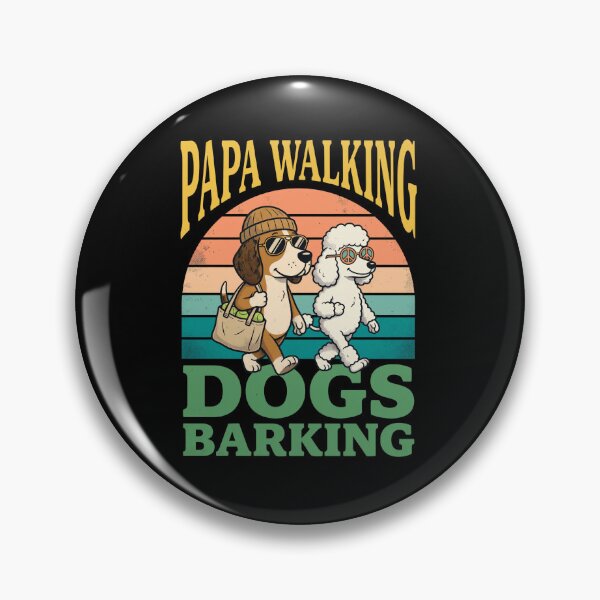 Item preview, Papa Walking Dogs Barking Retro Sunset designed and sold by GiaoCalonas.