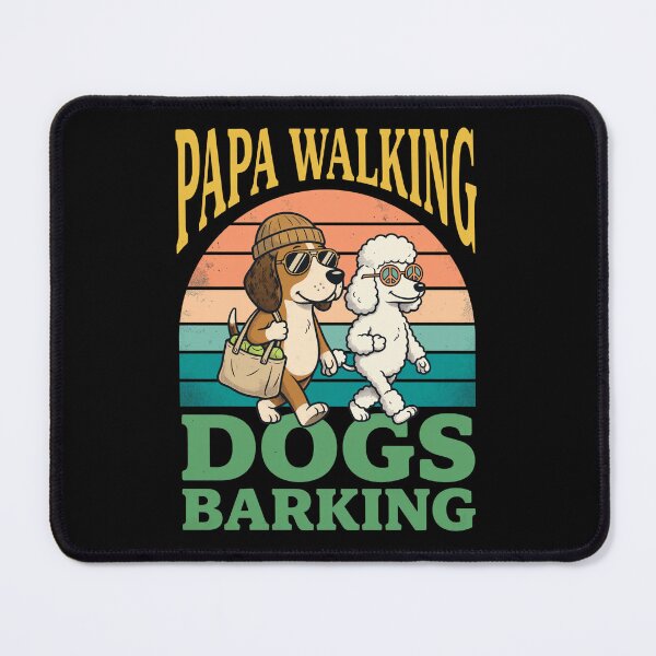 Item preview, Papa Walking Dogs Barking Retro Sunset designed and sold by GiaoCalonas.