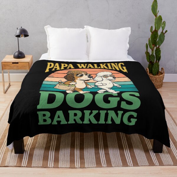 Item preview, Papa Walking Dogs Barking Retro Sunset designed and sold by GiaoCalonas.