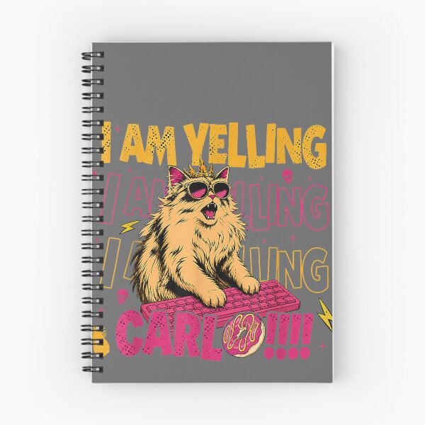 Item preview, I Am Yelling Carl Screaming Cat Meme Graphic Goddammit Donut designed and sold by KristineLi.