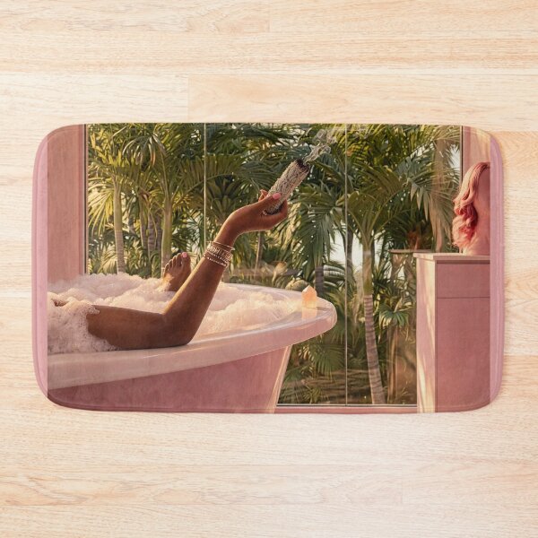 Item preview, Golden Hour Ritual - Pink Bubble Bath Self Care Sage & Rose Quartz Poster designed and sold by ICANTWithoutCOFFEE.