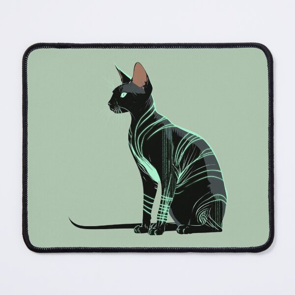 Item preview, Cyberpunk Neon Sphynx Cat - Radioactive Green Goth designed and sold by Artmugic.