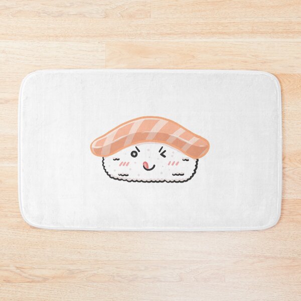 Item preview, Kawaii Salmon Sushi Cute Japanese Food Illustration designed and sold by ArachanShops.