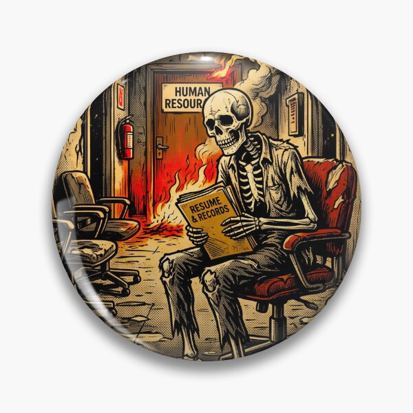Item preview, Human Resources Skeleton Sticker – HR Office Gothic Dark Humor designed and sold by Dark Loop Co..