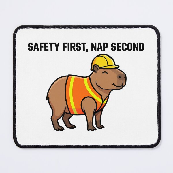 Item preview, Funny Construction Capybara Safety First Nap Second designed and sold by pattman.