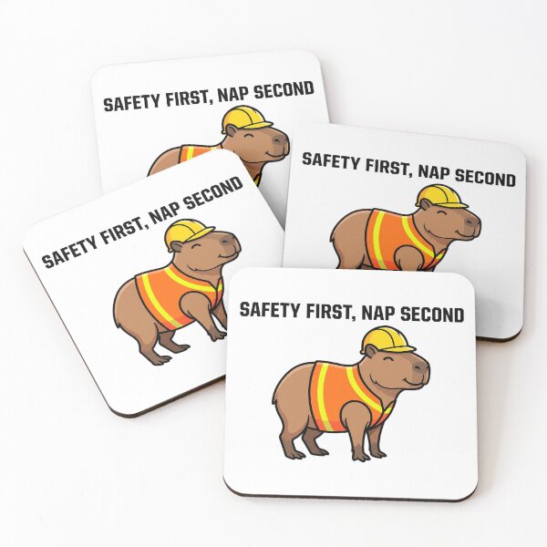Item preview, Funny Construction Capybara Safety First Nap Second designed and sold by pattman.