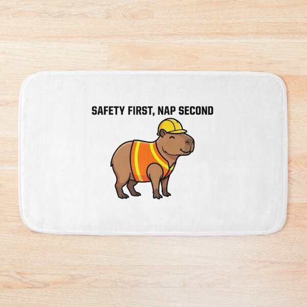 Item preview, Funny Construction Capybara Safety First Nap Second designed and sold by pattman.