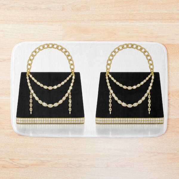 Item preview, Luxurious Black Velvet Diamond and Gold Chain Handbag designed and sold by Trans4med.
