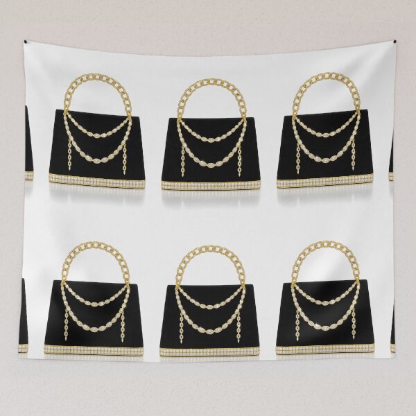 Item preview, Luxurious Black Velvet Diamond and Gold Chain Handbag designed and sold by Trans4med.